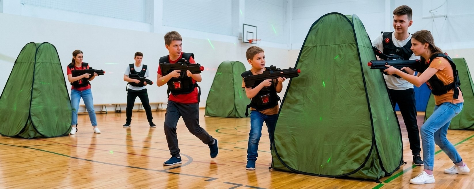 Командная игра в спортивном зале